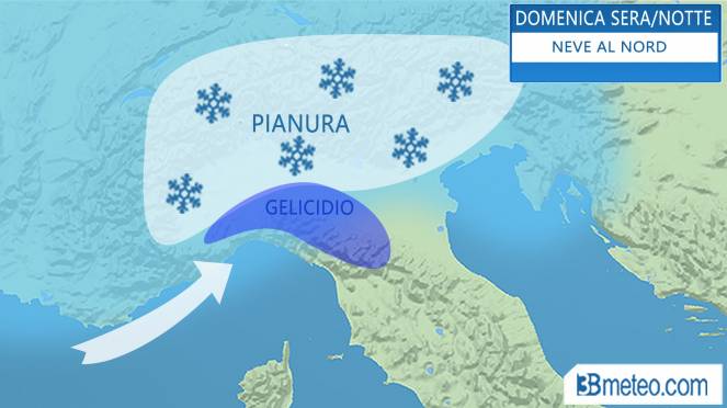 Le previsioni per domani. Grafico @3BMeteo