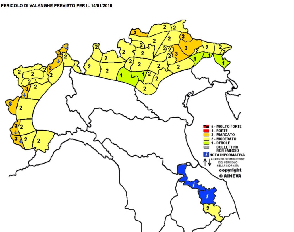 Bollettino AINEVA 14 gennaio