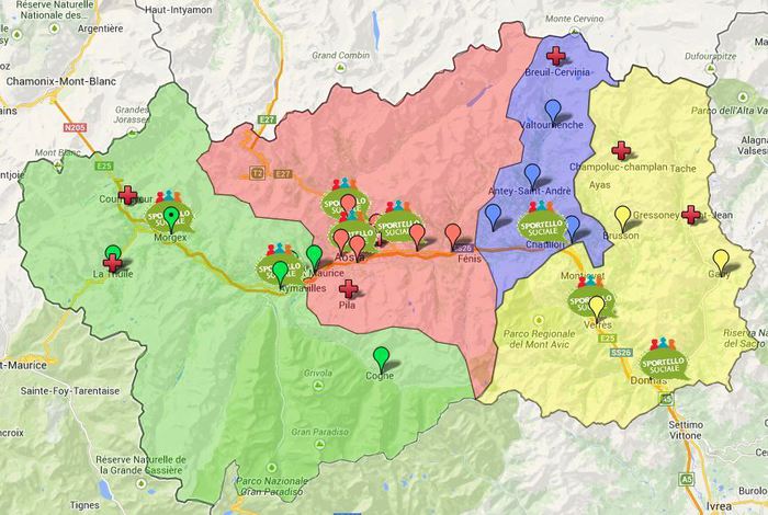 Aosta: i distretti sanitari dell'Usl Valle d'Aosta