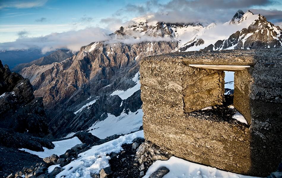 Gruppo Ortles, Hintere-Madatch, fortino in cemento con feritoie. Foto @ Stefano Torrione per National Geographic