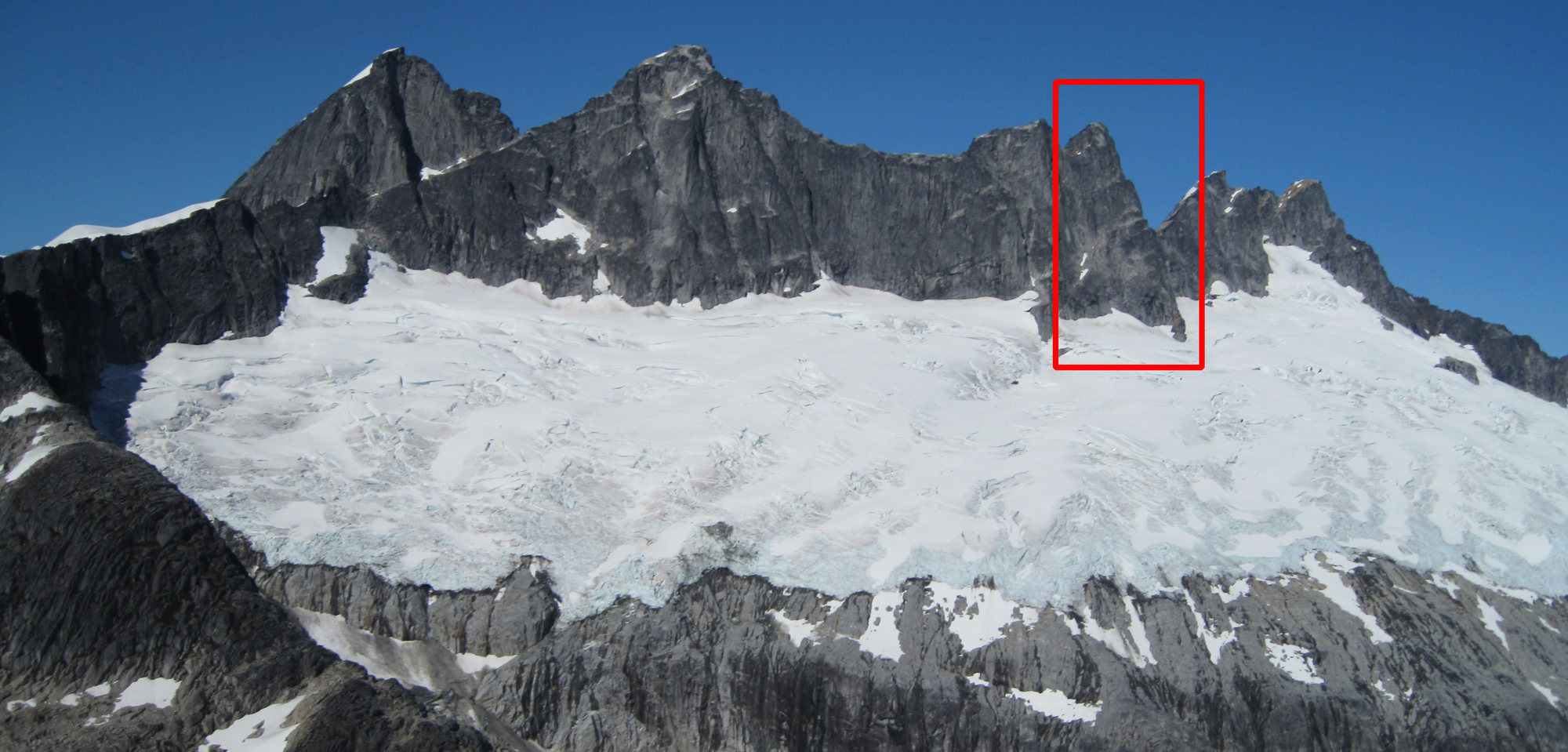 La quarta torre di Mendenhall vista da sud. Foto @ Mountain Project