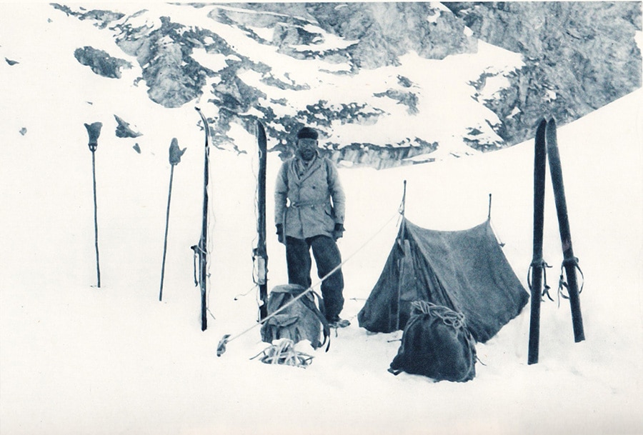 Leon Zwingelstein al rifugio Dupuis il 6 marzo 1933. Archivio Giorgio Daidola