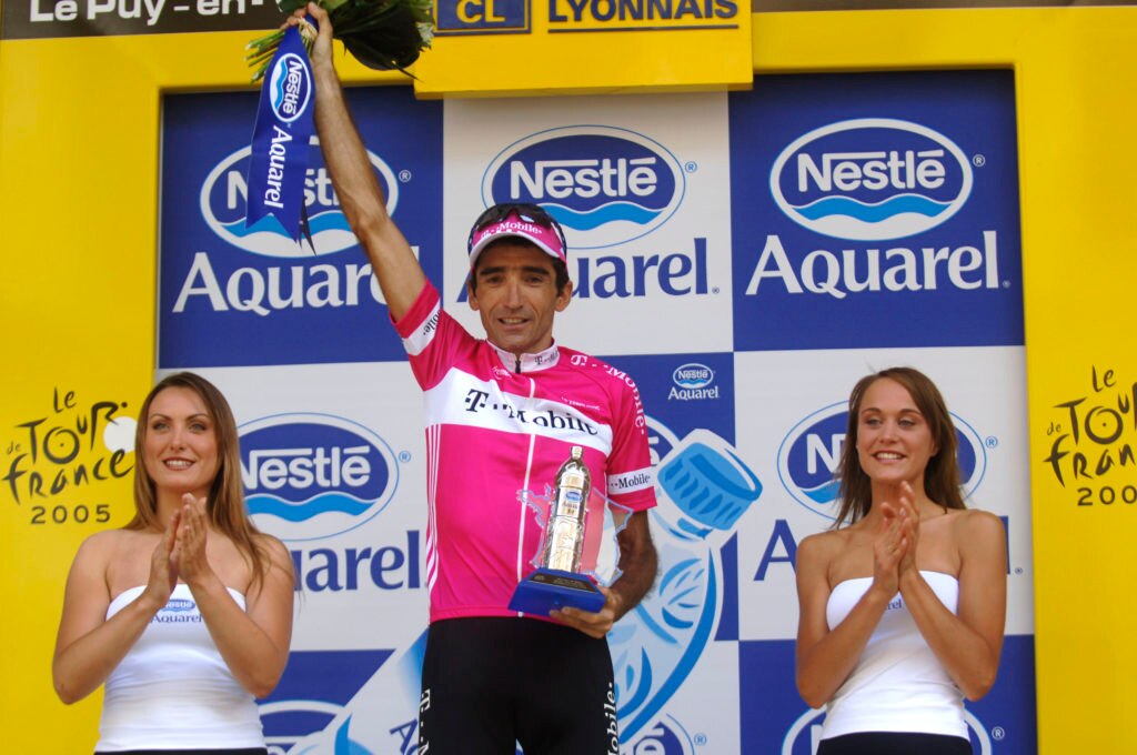 Guiseppe Guerini gewinnt die 19. Etappe der Tour de France am 22.07.2005 von Issoire nach Le Puy-en-Velay