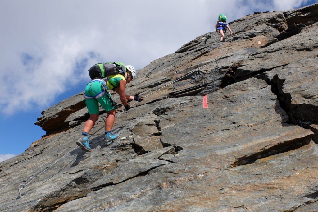 Passaggio attrezzato sulla Croda di Cengles