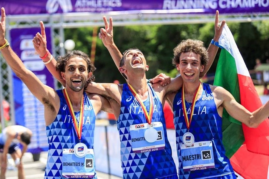 Europei di corsa in montagna, Gemelli Dematteis, Cesare Maestri, Tripletta