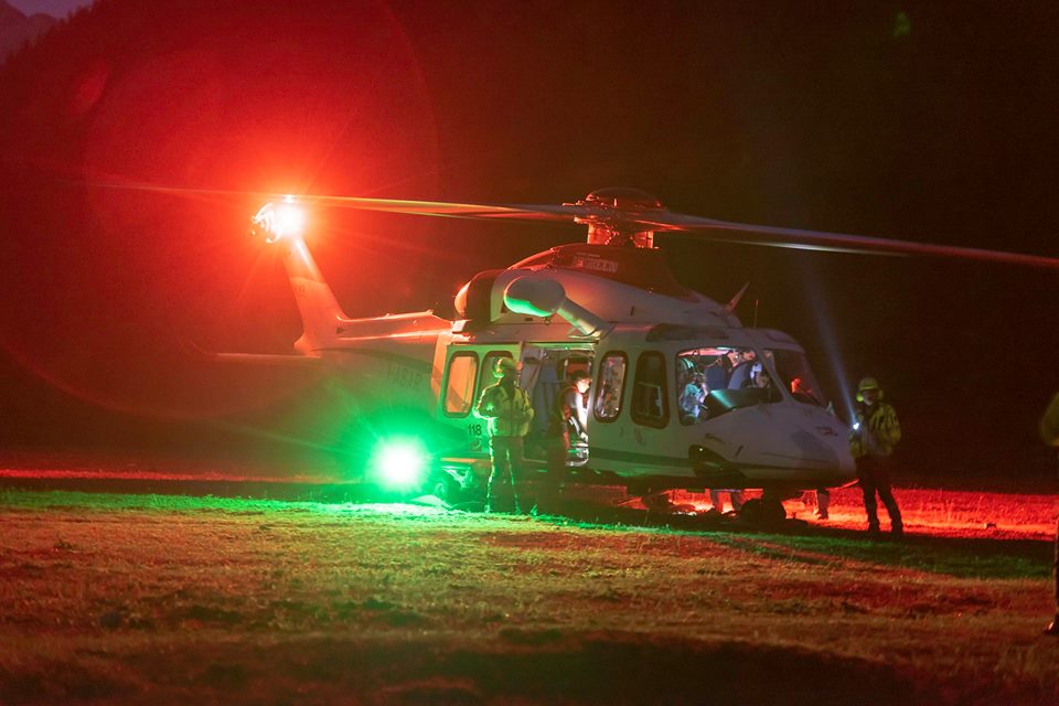 Piemonte, elisoccorso notturno, rifugio Jervis, Soccorso Alpino