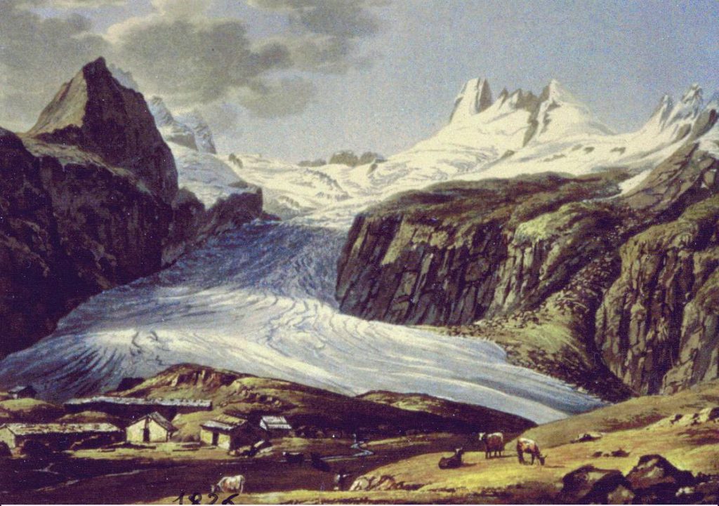 Prè de Bard (Alpi Italiane) 1826 (dipinto Ostervald)