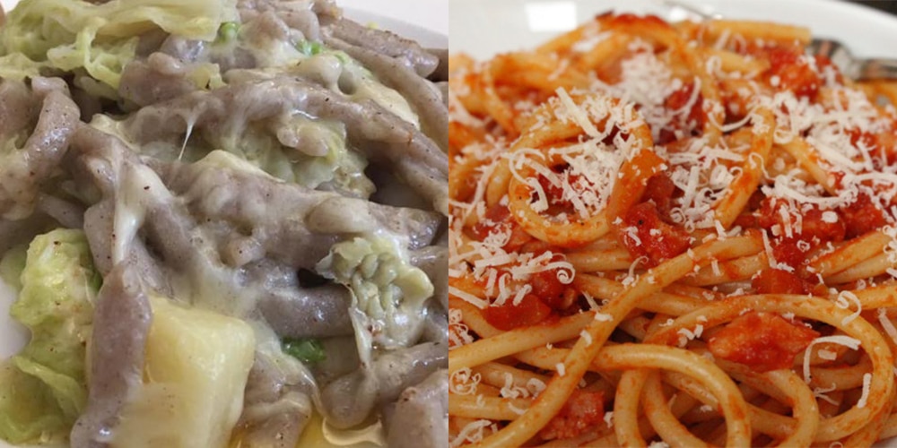 pasta, pizzoccheri, alpi, montagna, amatriciana