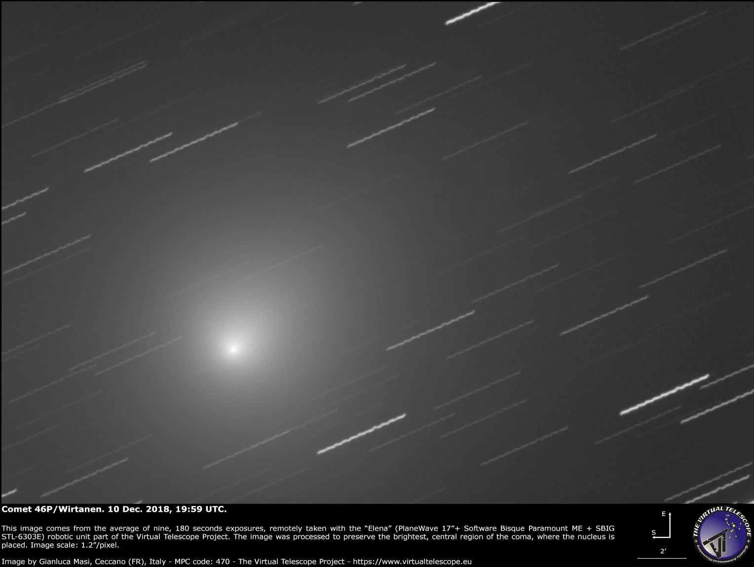 cometa, 46P/Wirtaten, perielio, perigeo, astronomia, Natale, INAF