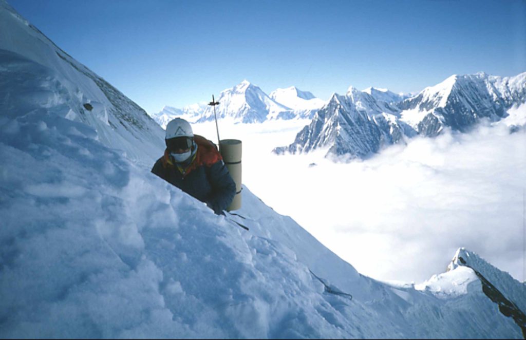 Wanda Rutkiewicz alla via a campo 3,inverno 1987 Annapurna - Foto @ Wielicki