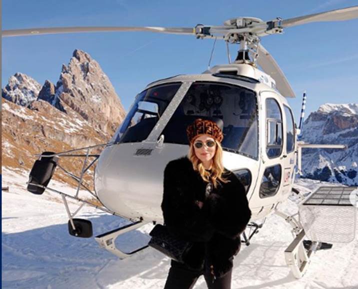 Chiara Ferragni, Fedez, Ferragnez, Alpe di Siusi, elicottero, Instagram, fashion blogger