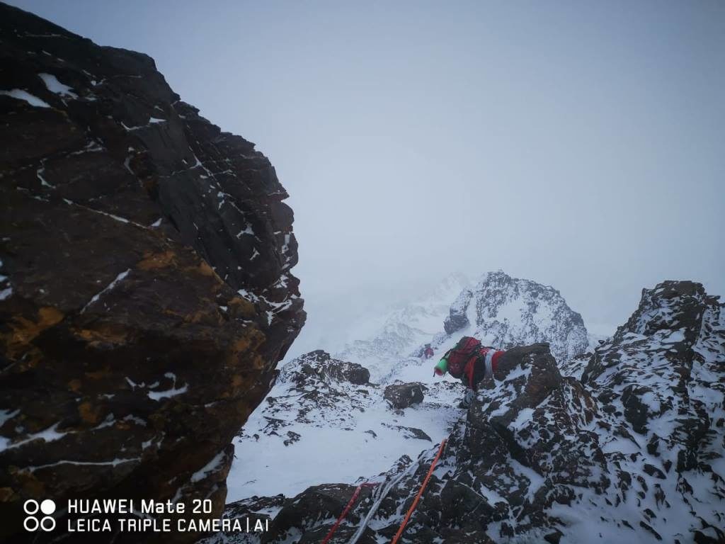  La Piramide Nera, sulla via dello Sperone degli Abruzzi Foto @ K2 winter climb 2019