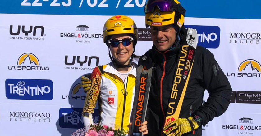 Axelle Gachet-Mollaret e Michele Boscacci vincitori dell'Epic Ski Tour. Foto Epic Ski Tour