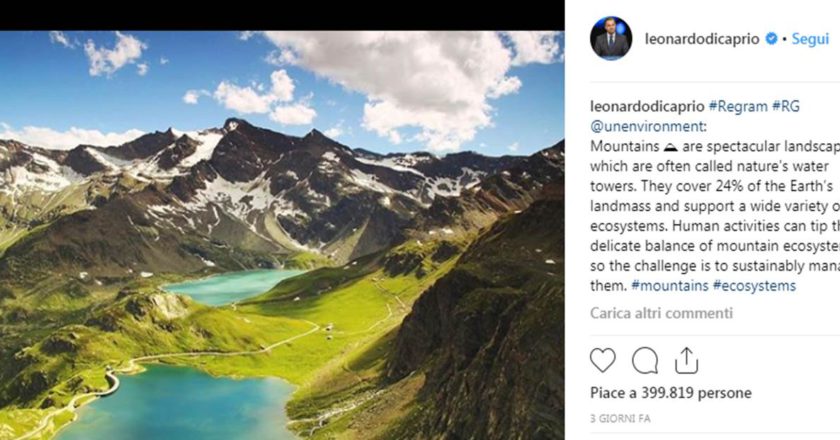 Leonardo Di Caprio, Colle del Nivolet, Piemonte, Valle d'Aosta, Gran Paradiso, Hollywood, turismo ecosostenibile