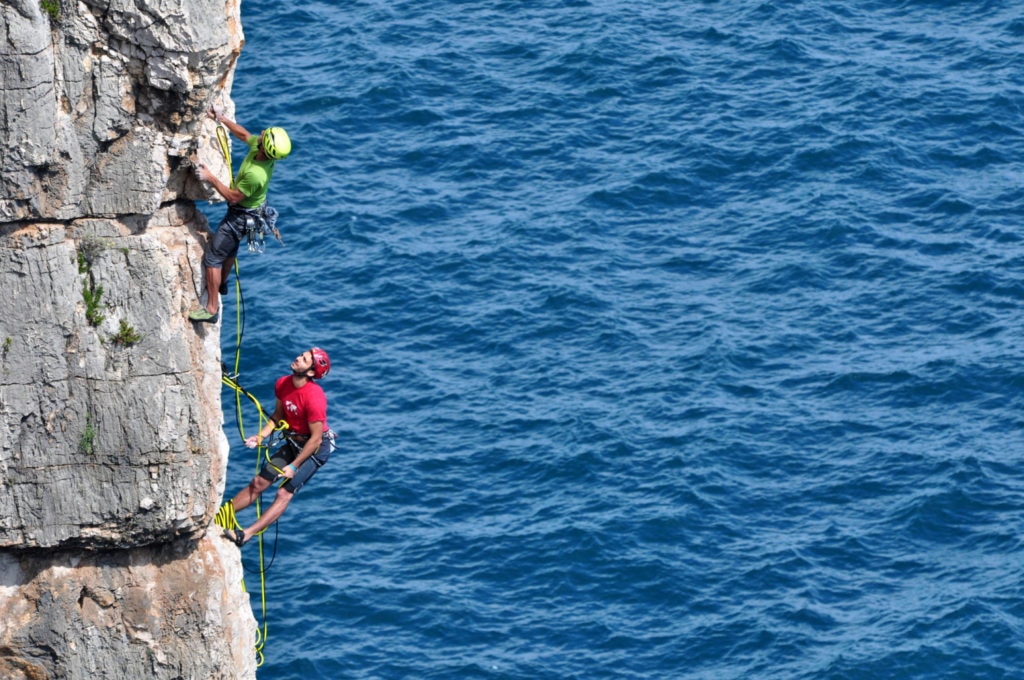 Daniele e Claudio Nardi in arrampicata a Gaeta - Foto Stefano Ardito