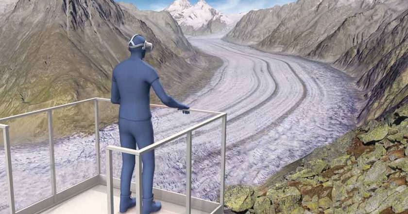 Alpi, cambiamento climatico, ghiacciaio dell'Aletsch, realtà virtuale, tour interattivo, Zernez