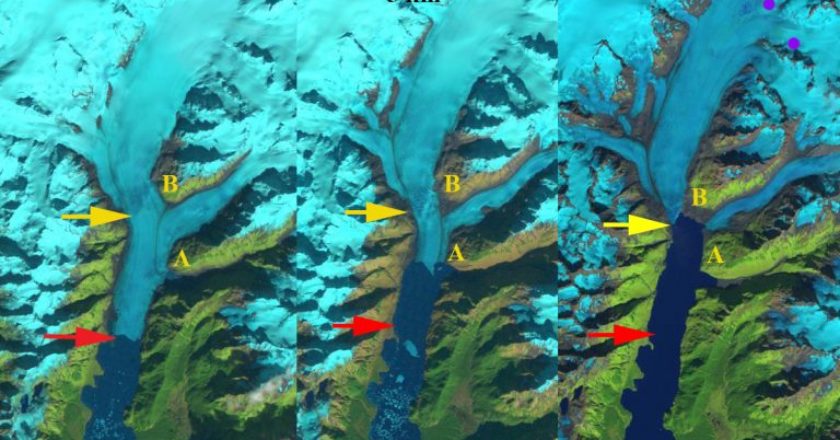 ghiacciaio, excelsior glacier, landsat, satelliti, global warming, climate change, alaska