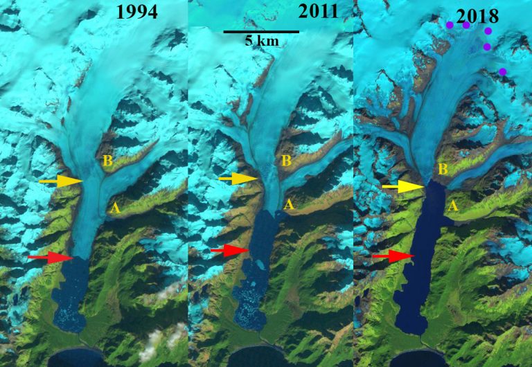 ghiacciaio, excelsior glacier, landsat, satelliti, global warming, climate change, alaska