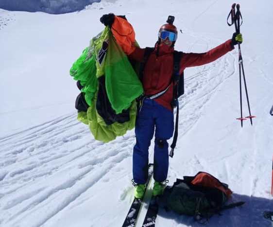 matthias giraud, base jumper, sci, ski base jump, monte bianco