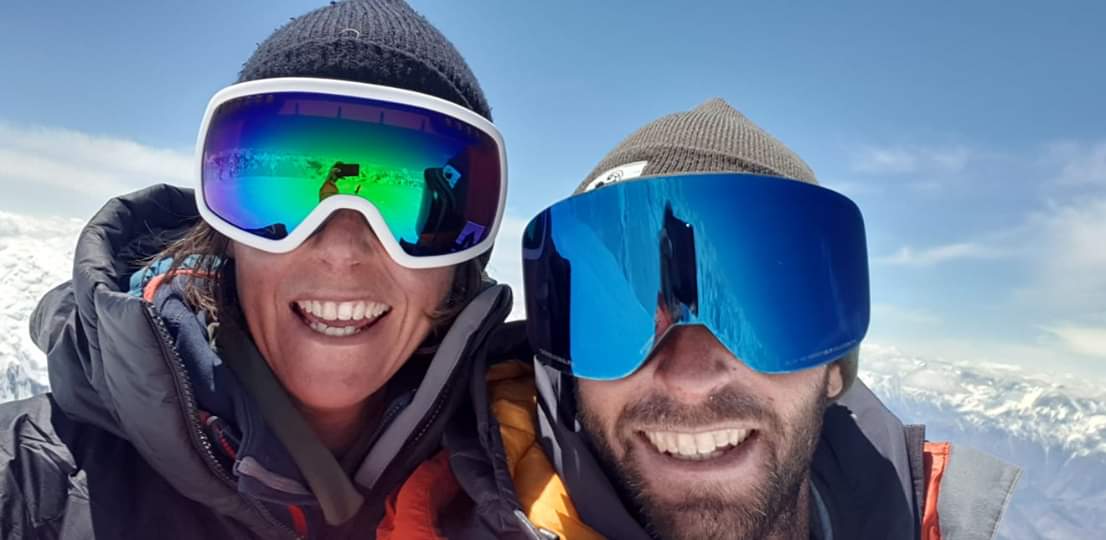 Tiphaine e Boris in vetta allo Spantik. Foto Facebook Tiphaine Duperier