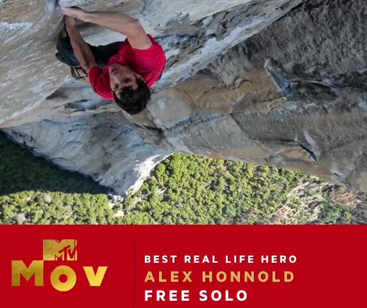 alex honnold, mtv movie & tv awards, finale, free solo, best hero