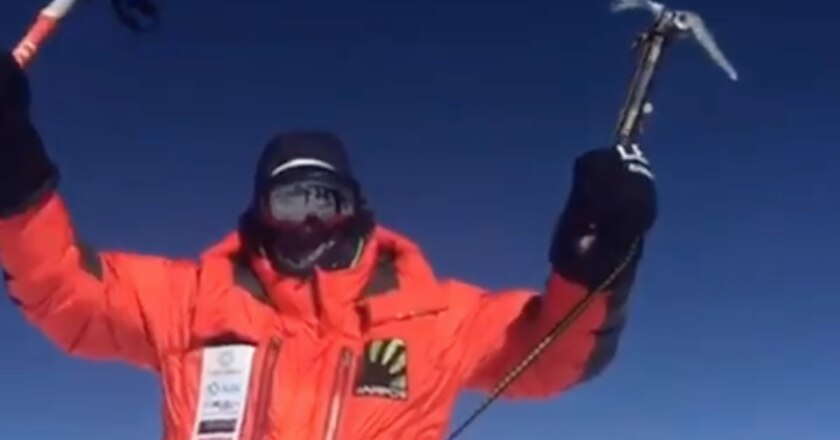 alpinismo, confortola in vetta