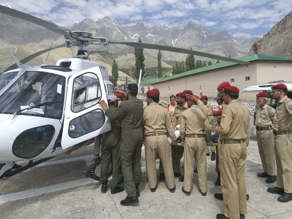 L'elicottero a Skardu