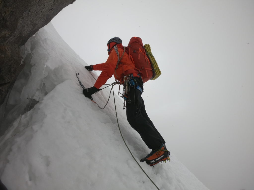 In scalata sul Black Tooth. Foto archivio Simon Messner