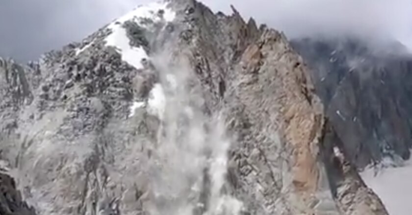 crollo sulla Tour Ronde, massiccio del monte Bianco