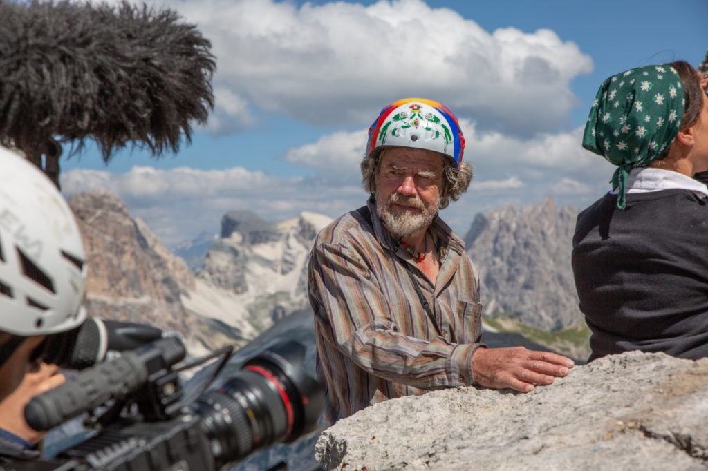 Reinhold Messner durante le riprese