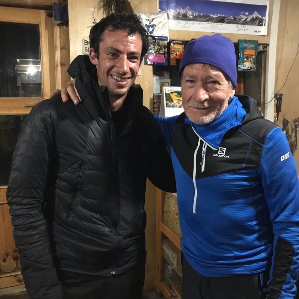 Carlos Soria e Kilian Jornet a Gorak Shep - Foto Instagram @Yo subo con Carlos Soria