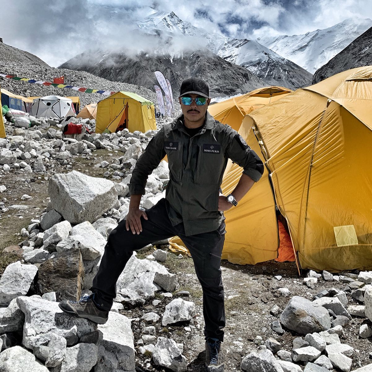 Nirmal Purja al campo base del Cho Oyu