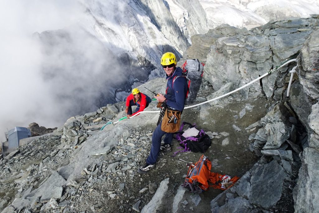 Lavori di messa in sicurezza della via. Foto Flavio Bich