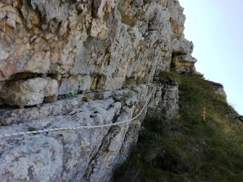 Colle delle Trincere, corda fissa