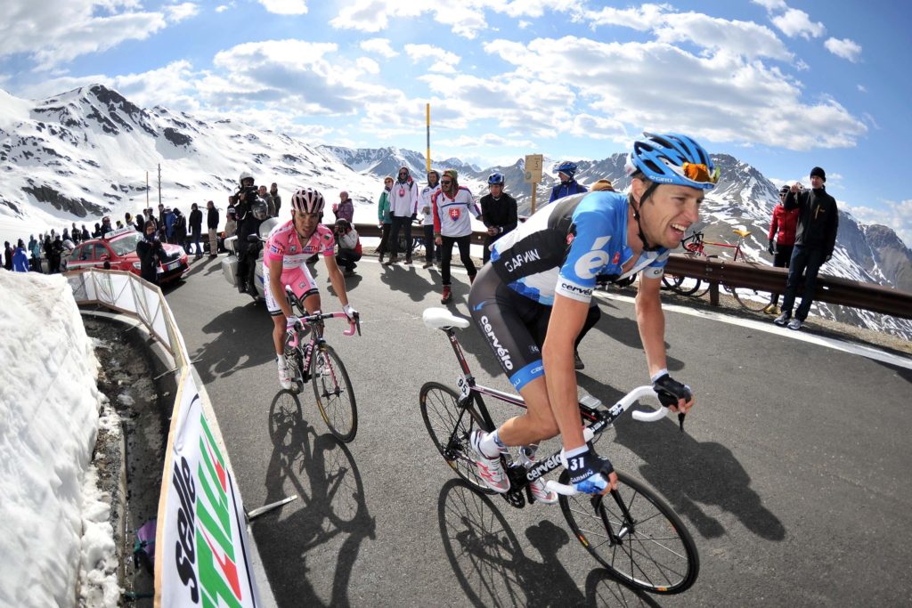 Giro d'Italia al Passo dello Stelvio. Foto archivio @ ANSA/PIER MAULINI