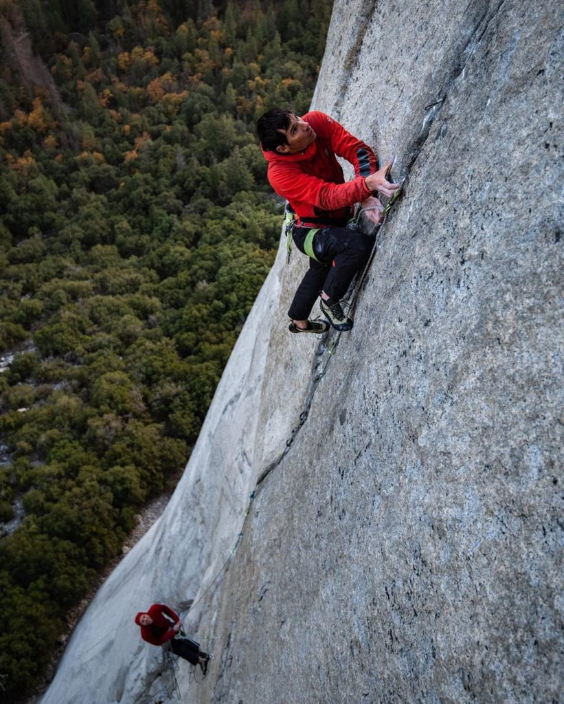 Alex Honnold durante la salita della nuova via su El Cap - Foto Instagram Tommy Caldwell