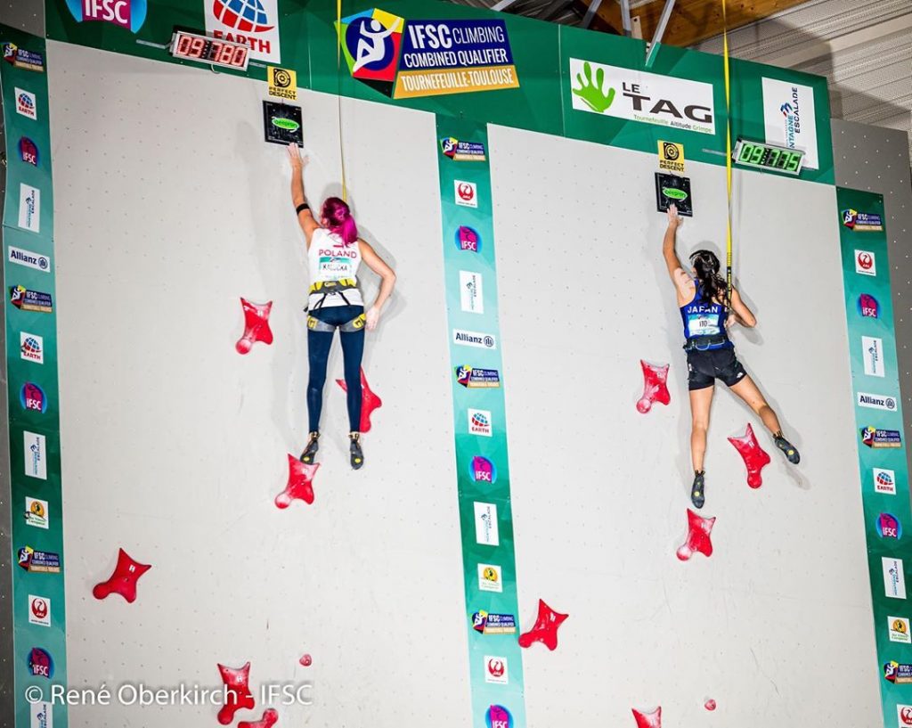 Atlete in parete nella sfida Speed - Foto instagram IFSC