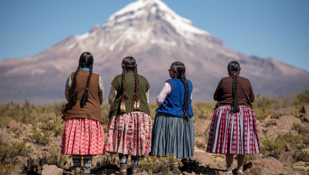 Le Cholitas davanti al Sajama