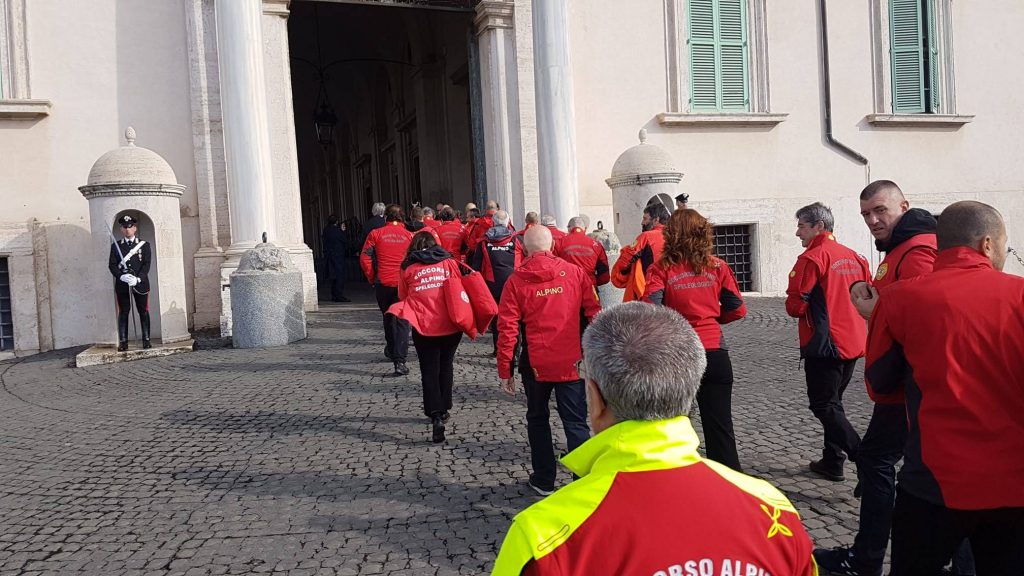 Il Presidente Mattarella incontra i tecnici CNSAS al Quirinale - Foto CNSAS