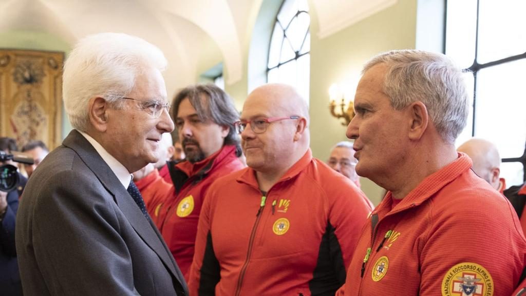 Il Presidente Mattarella incontra i tecnici CNSAS al Quirinale - Foto CNSAS