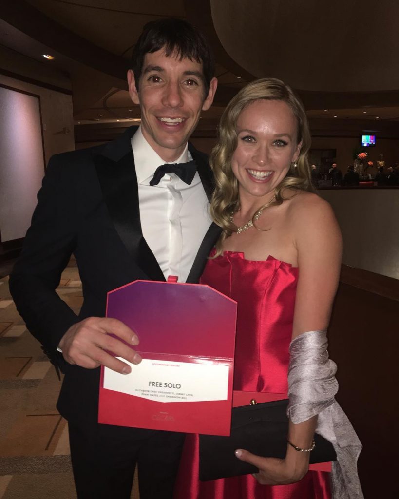Sanni e Alex alla serata degli Oscar. Foto Instagram Alex Honnold