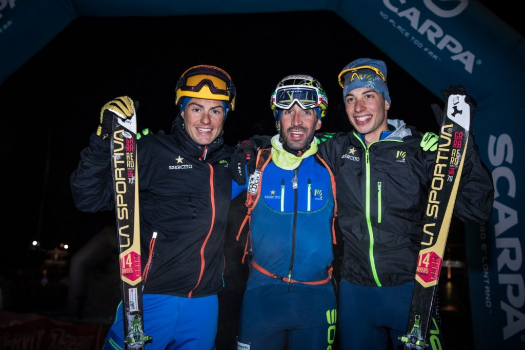 Robert Antonioli, Michele Boscacci e Nadir Maguet, primo posto nella staffetta maschile senior - Foto Adamello Ski team