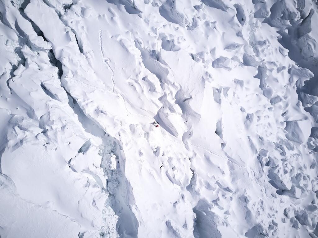 Sul ghiacciaio dei Gasherbrum. Foto @ Simone Moro - Tamara Lunger - Matteo Pavana
