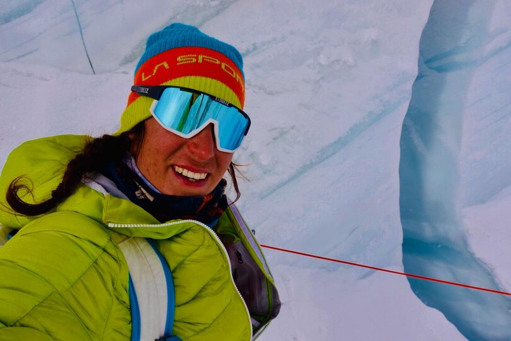 Sul ghiacciaio dei Gasherbrum. Foto @ Simone Moro - Tamara Lunger - Matteo Pavana