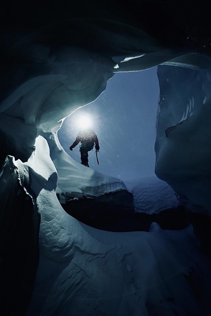 Sul ghiacciaio del Gasherbrum. Foto @ Simone Moro - Tamara Lunger - Matteo Pavana