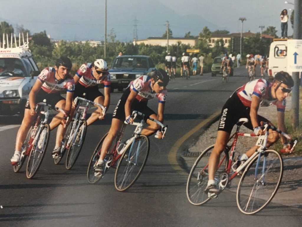 Gli esordi, prime gare giovanili con il team di Mauro Farabegoli. Foto archivio Frabegoli