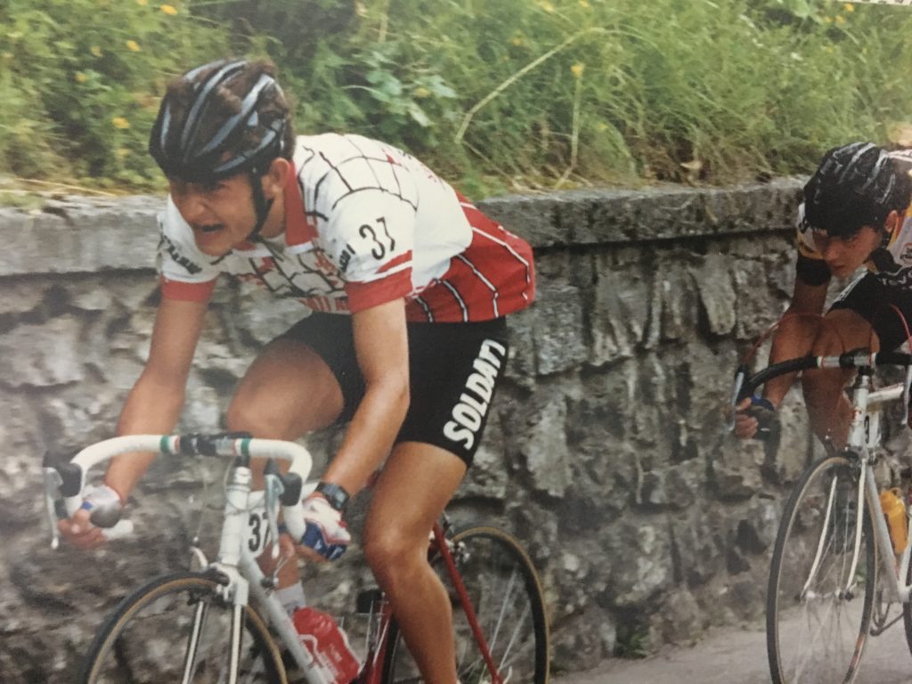 Un giovane Marco Pantani. Foto archivio Frabegoli