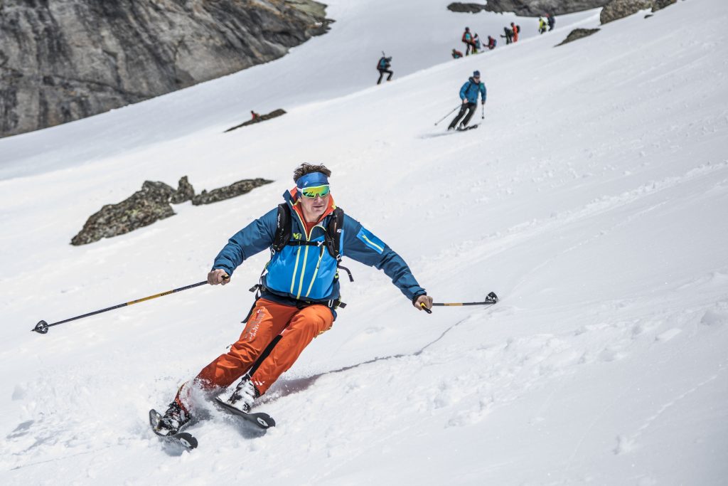 Marco Camandona scia sulle nevi del Rutor. Foto Stefano Jeantet 