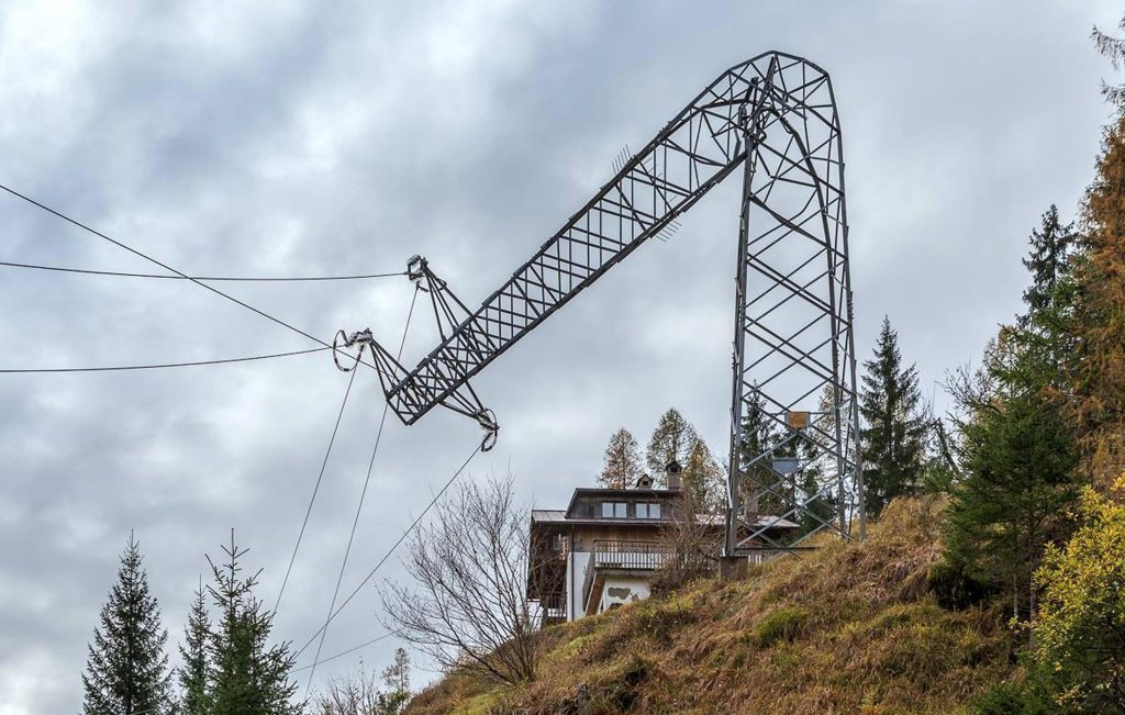 Impatto di Vaia nel bellunese.
ANSA/MORENO GEREMETTA
