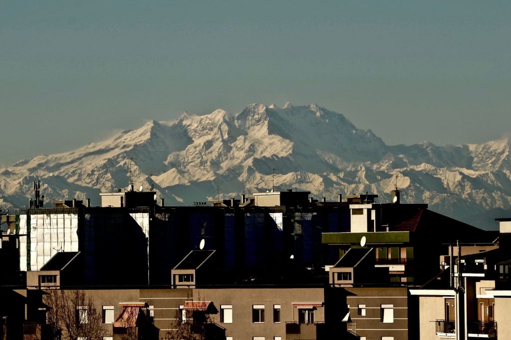 Il Monte Rosa da  Brusuglio di Cormano (MI), foto di Paolo Sacchi